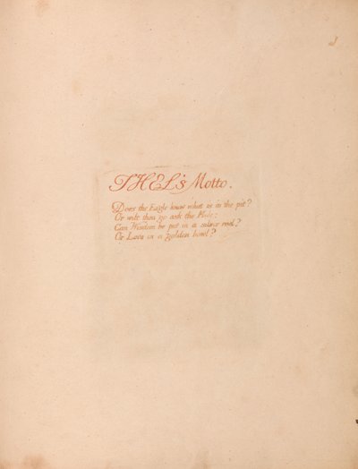 El Libro de Thel, Placa 1, El Lema de Thel . . . . de William Blake